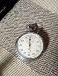Vintage Soviet stopwatch Agat, analog dial, front view