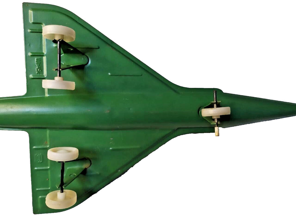 Factory price stamp 1 ruble 45 kopecks on the bottom of the Soviet toy plane – detail 15