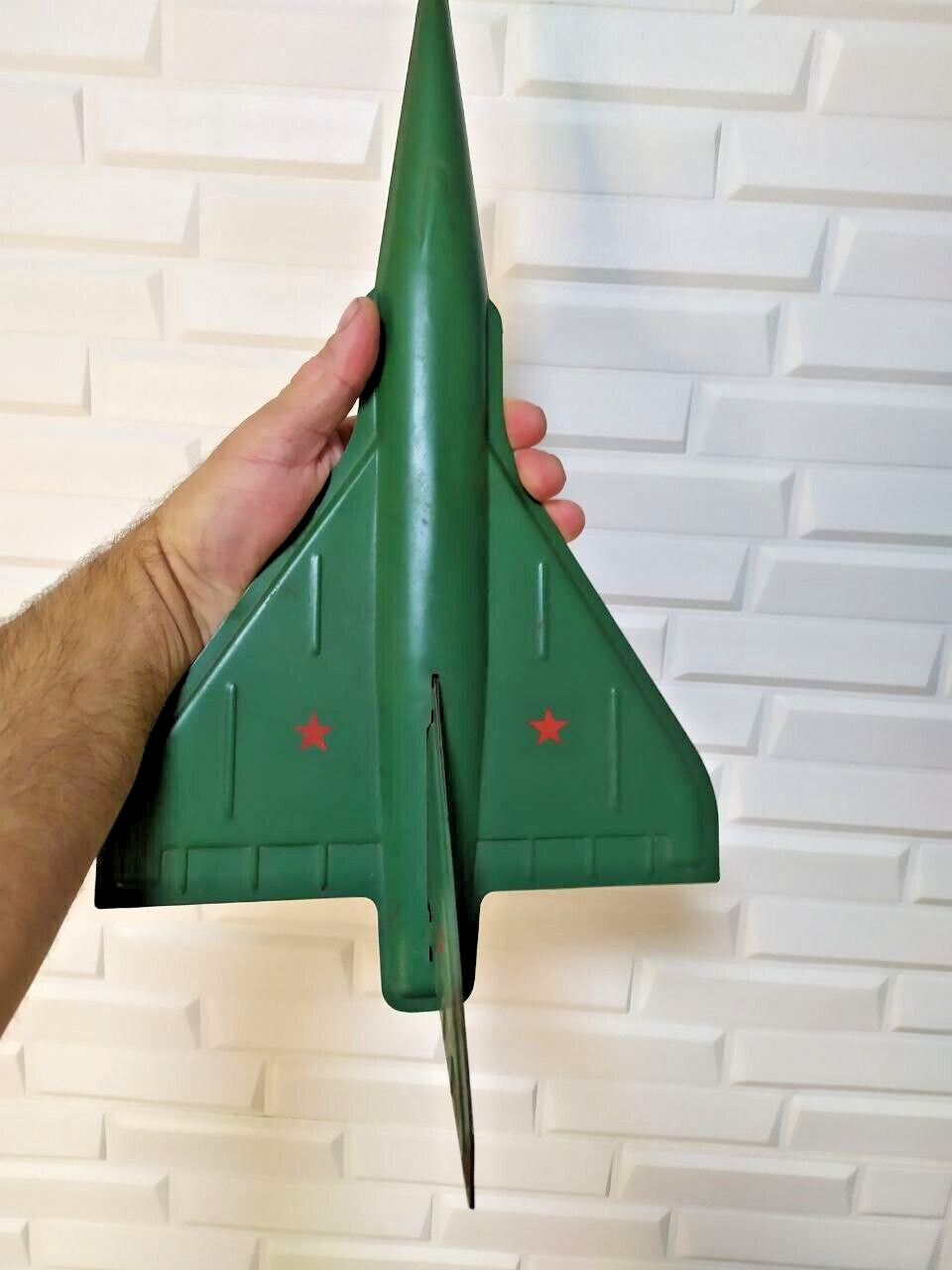Old Soviet toy jet with delta wing and long nose cone
