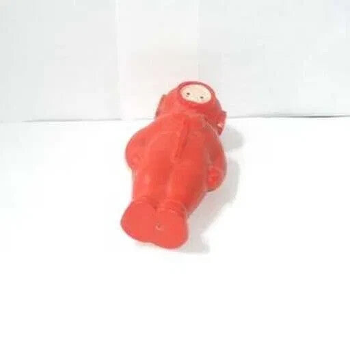 Old Soviet toys: red plastic Cosmonaut Diver figure, 10 cm tall