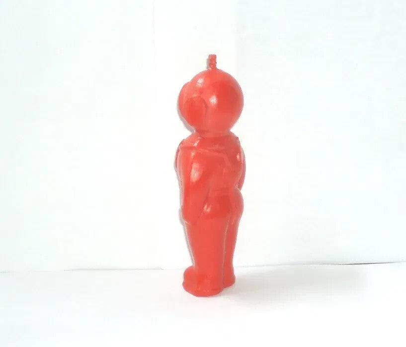 Old Soviet toys: red plastic Cosmonaut Diver figure, 10 cm tall – detail 5