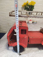 Large USSR toy ladder truck with turning mechanism, side view – detail 13