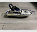 Vintage Soviet toy yacht, large 45 cm white and blue plastic cruise boat