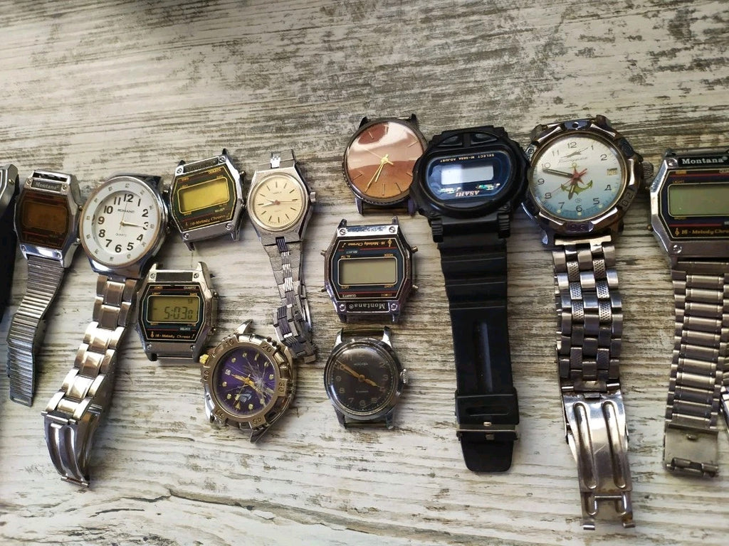 Group of vintage USSR wristwatches, some with straps