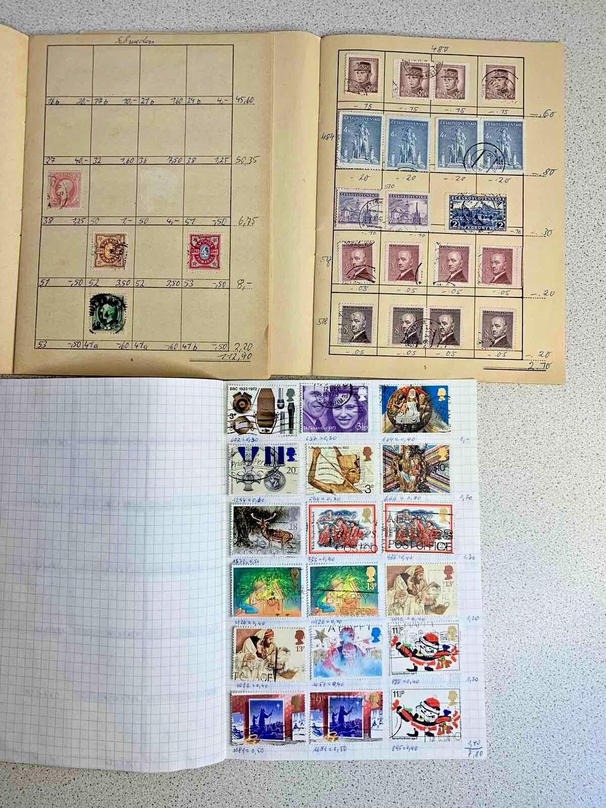 Great Britain Machin and Christmas stamps in a vintage stockbook – detail 18