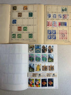 European stamps lot with handwritten collector notes and catalog values