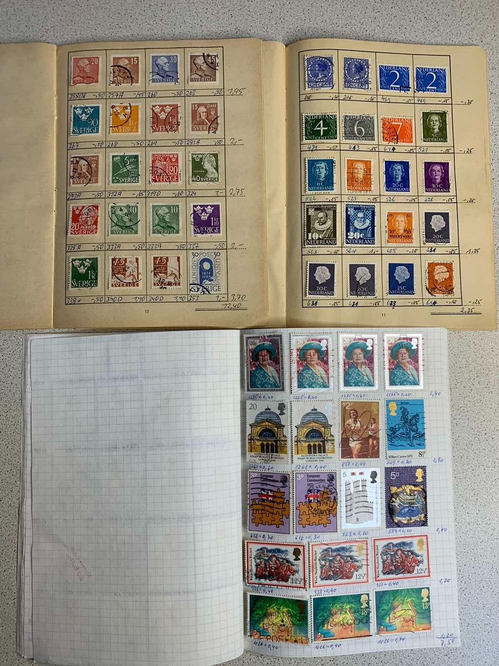 Great Britain Machin and Christmas stamps in a vintage stockbook – detail 6