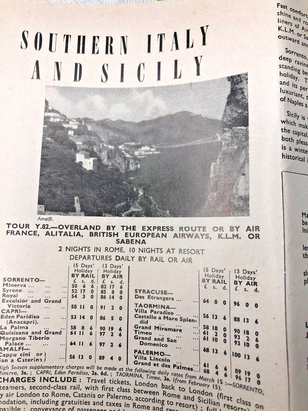 Winter Sunshine booklet interior pages with itineraries and hotel ads – detail 18