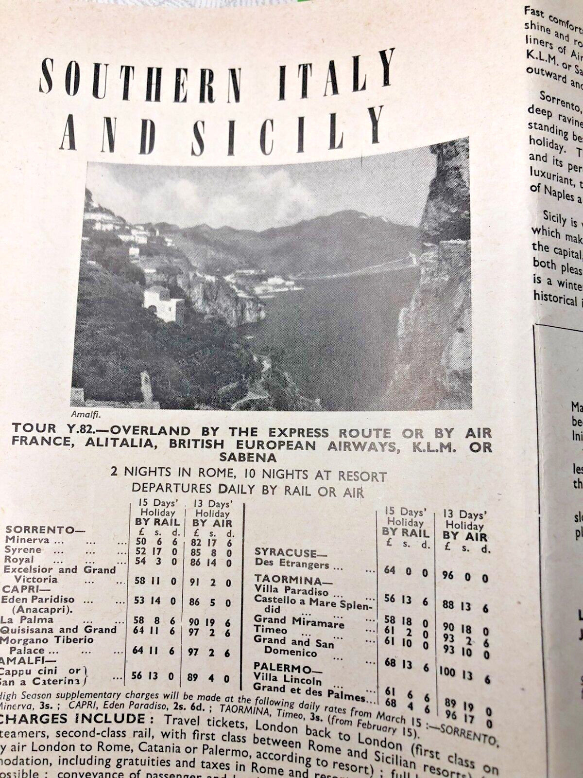 Winter Sunshine booklet interior pages with itineraries and hotel ads – detail 18