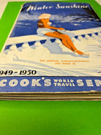 Thomas Cook brochure cover with 1940s beach scene illustration