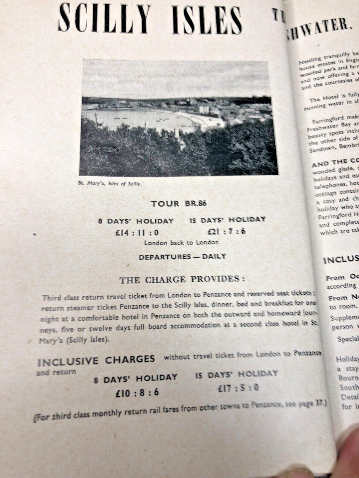 Winter Sunshine booklet interior pages with itineraries and hotel ads – detail 24