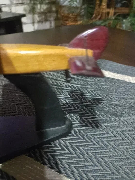 Collectible wooden plane model, 20 cm by 12 cm high
