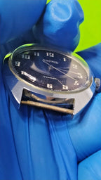 Vintage chrome-plated tonneau case Vostok mechanical watch – detail 7