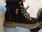 Leather boots size 37-38 front view of the leather upper