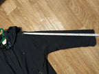 Women's black parka coat with full-length zipper and storm flap – detail 11