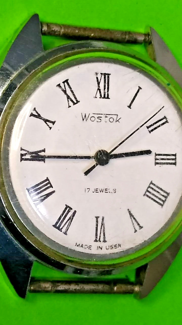 Vintage Wostok watch dial with Made in USSR at 6 o'clock