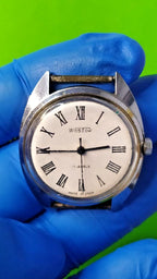 Soviet Vostok chrome barrel case with stainless steel case back – detail 6