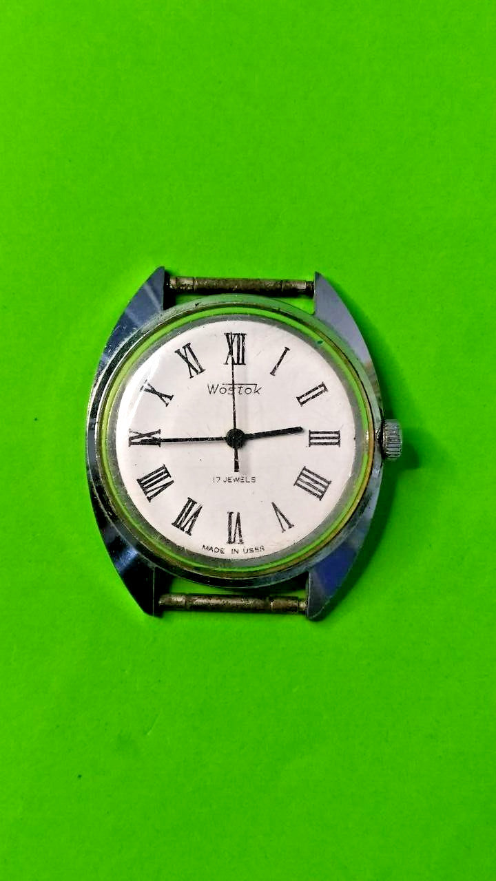 USSR mechanical wristwatch with scratched crystal and chrome wear – detail 7