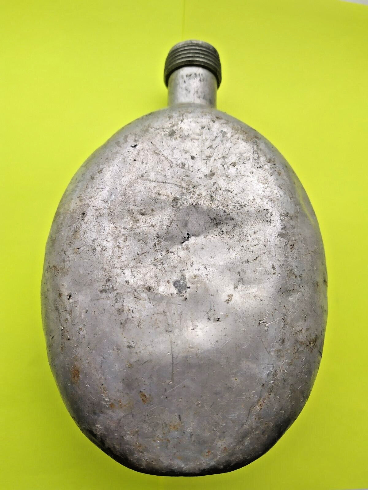 WW2 German canteen M31 aluminum flask in relic condition with dents