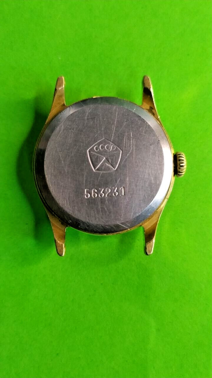 Gold-plated case stamped AU between the lugs – detail 6