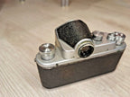 Original brown leather Zenit embossed case with strap