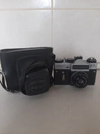 Black leatherette hard case with strap for Zenit film camera