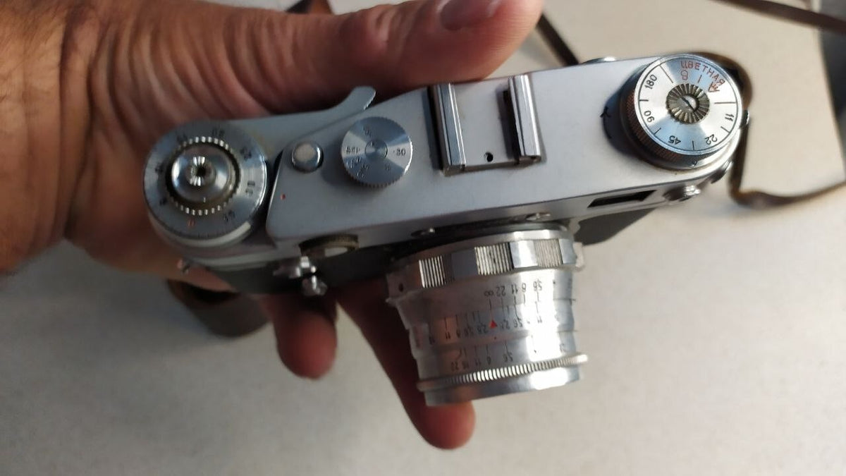 Industar-26m 2.8/52 lens on the vintage USSR camera